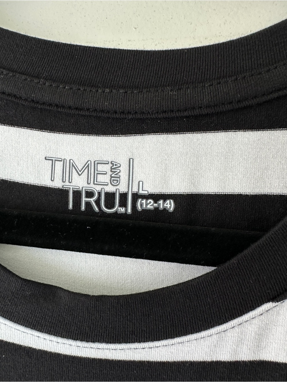 Time and Tru Black and White Striped Scoop Neck Dress - Picture 3 of 5